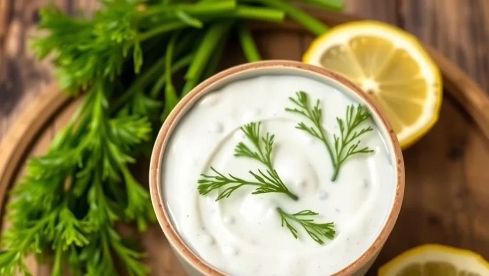 Skolans kalla fisksås med gräddfil, dill och gurka